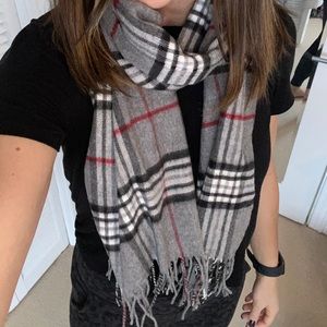 Fleece plaid winter scarf